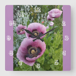 Pink Poppe Blume Kinder Zimmer Uhr