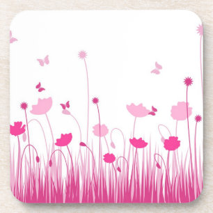 Pink Poppies Cork Coaster Untersetzer
