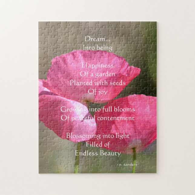 Pink Poppies Dream Gedicht      Puzzle (Vertikal)