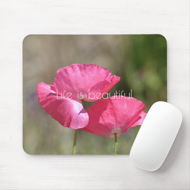 Pink Poppies   Mousepad (Mit Mouse)