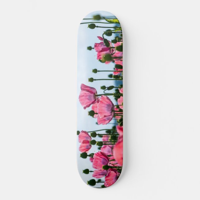 Pink Poppies Skateboard (Vorderseite)
