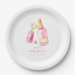 Pink Poppin Champagne Beer Girl Baby Dusche Pappteller
