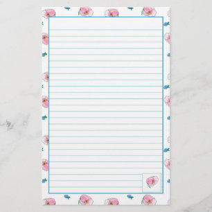Pink Poppy Blume Briefpapier