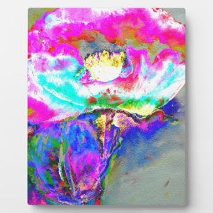Pink Poppy, Blumenbemalung in Aquarellen Fotoplatte