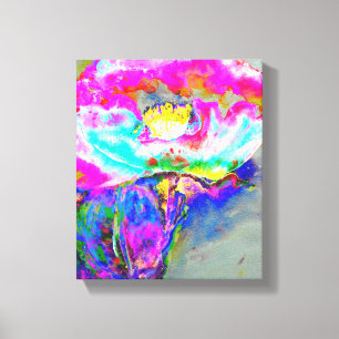 Pink Poppy, Blumenbemalung in Aquarellen Leinwanddruck