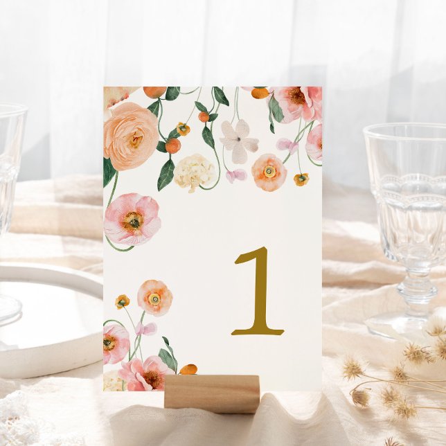 Pink Poppy Blumentisch 1 Hochzeitstag Tischnummer (Von Creator hochgeladen)