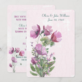 Pink Poppy Bouquet Hochzeit Einladung