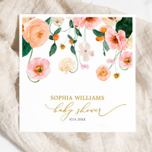 Pink Poppy Floral Baby Dusche Napkins Serviette