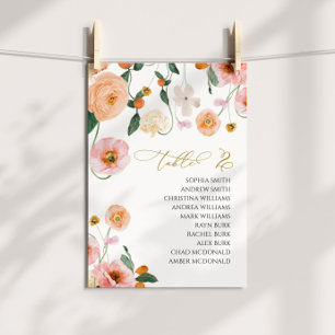 Pink Poppy Hochzeitsskizze Tischnummer 2 Sitzplake