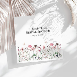 Pink Poppy Meadow Brautparty Napkins Serviette