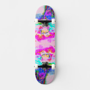 Pink Poppy Rosa und weiße Punkte Skateboard