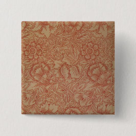 Pink Poppy (von William Morris) (Vintages Muster) Button