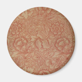 Pink Poppy (von William Morris) (Vintages Muster) Magnet