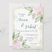 Pink Poppy Watercolor Florals Wedding