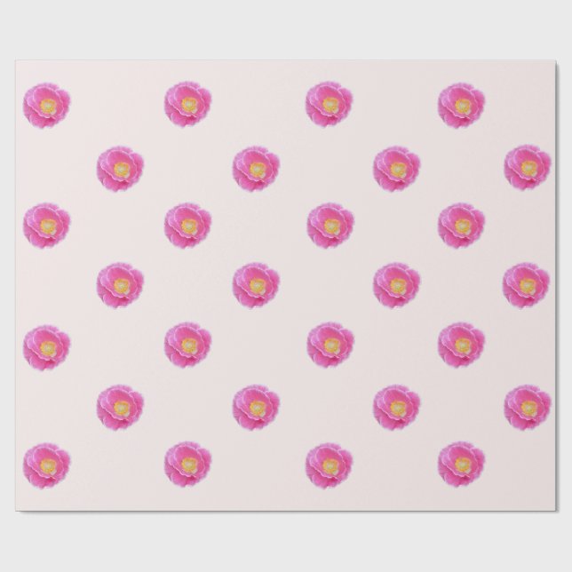 Pink Poppy Wrapping Paper Geschenkpapier (Flach)