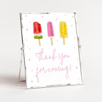 Pink Popsicle Baby Shower Danke für Ihr Kommen