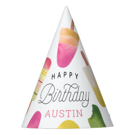 Pink Popsicle Personalisierter Kindergeburtstag Partyhütchen