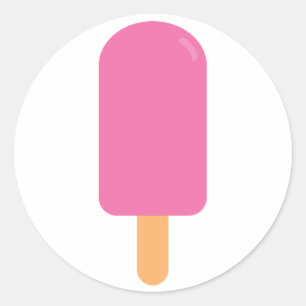 Pink Popsicle Runder Aufkleber
