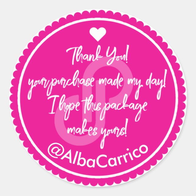 Pink Poshmark Vielen Dank Runder Aufkleber (Vorderseite)