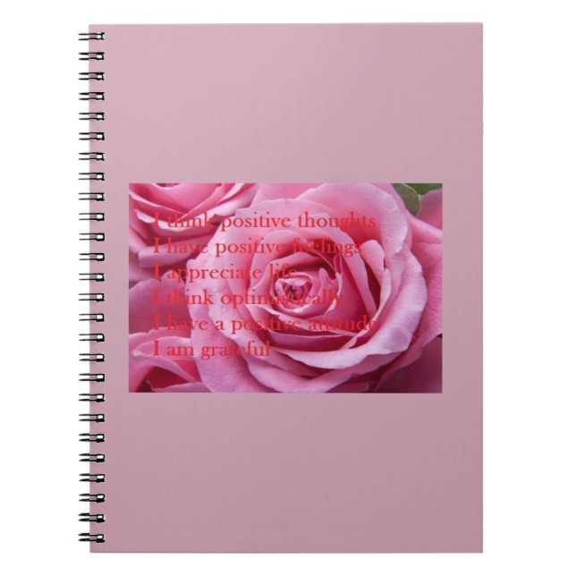 Pink Positive Affirmative Spiral Notebook Notizblock (Vorderseite)