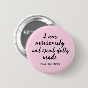 Pink Positive biblische Bestätigung Button