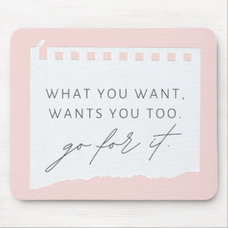 Pink Positive Inspiration Affirmation Mouse Pad Mousepad