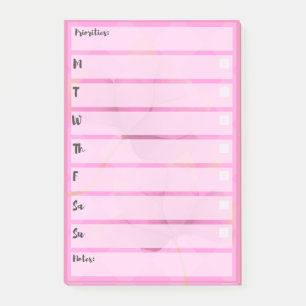 Pink Post-It Note Simple Weekly Planner Klebezettel
