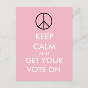 Pink-Postkarten behalten und abstimmen Postkarte