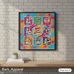 Pink Power Pop Art Poster - Brustkrebs-Bewusstsein