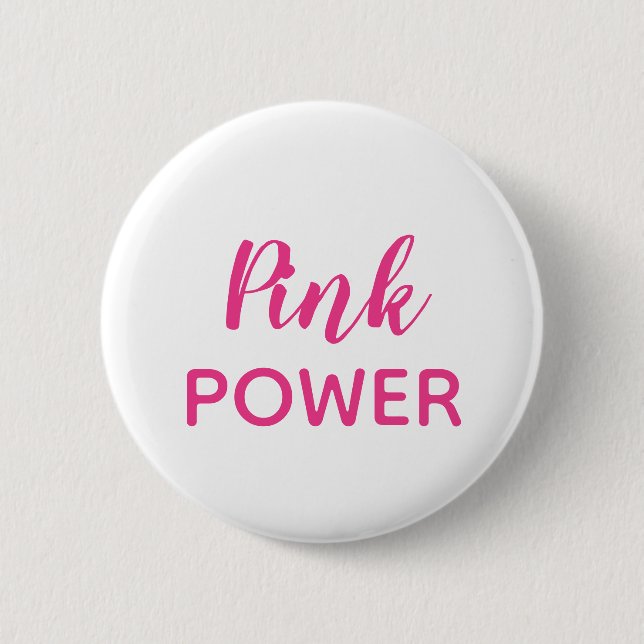Pink-Power-Typografie Button (Vorderseite)