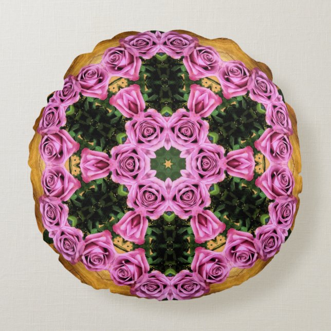 Pink Prancing Positions Rundes Kissen (Vorderseite)