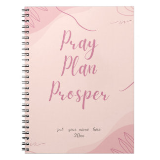 Pink Pray Plan Prosper Faith-Based Daily  Notizblock