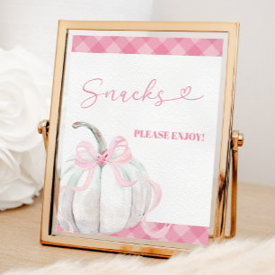 Pink-Prepper-Kürbis-Mädchen-Geburtstags-Snacks-Pla Poster