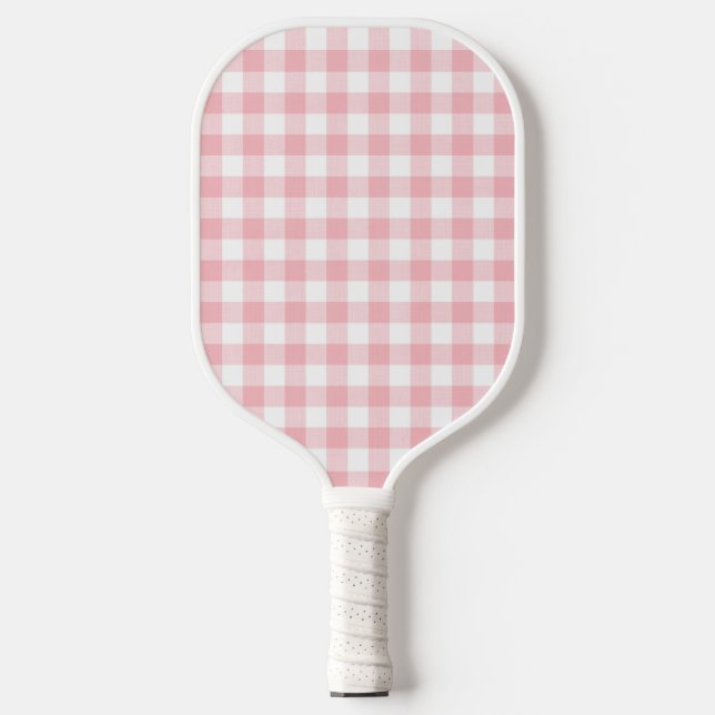 Pink Preppy Gingham Pickle Ball Pickleball Schläger (Vorderseite)