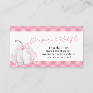 Pink Preppy Pumpkin Baby Dusche Windel Raffel Begleitkarte