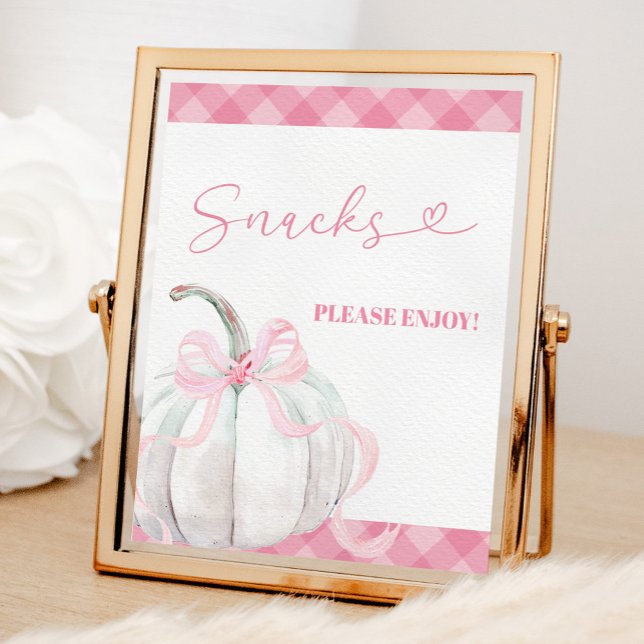 Pink Preppy Pumpkin Girl Birthday Snacks Poster (Von Creator hochgeladen)