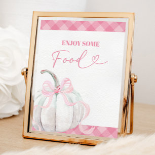 Pink Preppy Pumpkin Girl's Birthday Food Poster