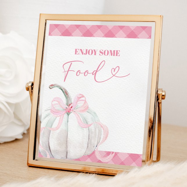 Pink Preppy Pumpkin Girl's Birthday Food Poster (Von Creator hochgeladen)