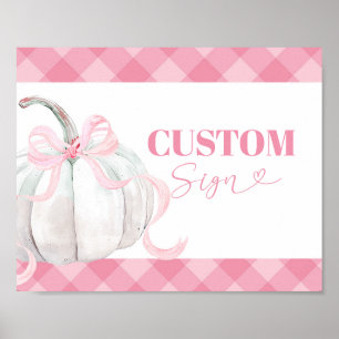 Pink Preppy Pumpkin Girl's Geburtsdatum Custom Sig Poster
