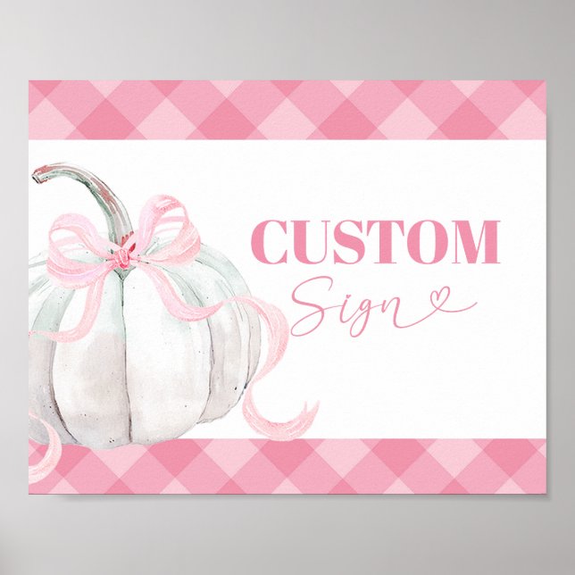 Pink Preppy Pumpkin Girl's Geburtsdatum Custom Sig Poster (Vorne)