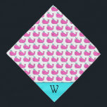 Pink-Preppy und Aqua Whales Monogram Pet Halstuch<br><div class="desc">Diese niedliche Hundebandana verfügt über Preppy-Rosa- und Aqua-Wale auf Weiß. Personalisieren Sie das passende Aqua-Monogramm mit Ihrer Wahl des Anfangs.</div>