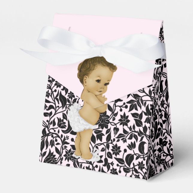 Pink Princess African American Baby Girl Dusche Geschenkschachtel (Vorderseite)
