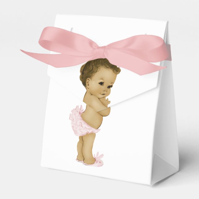 Pink Princess African American Baby Girl Dusche Geschenkschachtel (Vorderseite)