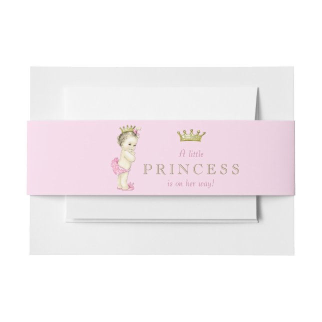 Pink Princess Baby Dusche Einladungsbanderole (Vorderseite Beispiel)