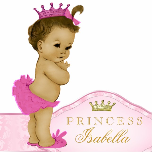 Pink Princess Baby Dusche Freistehende Fotoskulptur (Vorne)