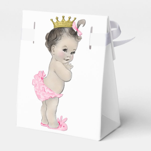 Pink Princess Baby Dusche Geschenkschachtel (Rückseite)