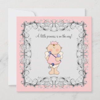 Pink Princess Baby Girl Dusche Einladung