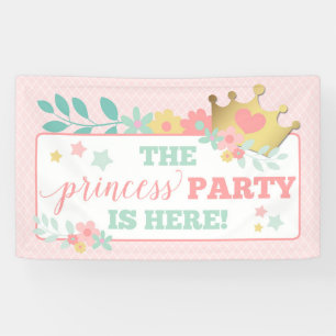 Pink Princess Baby Girl Erste Geburtstagsparty Banner