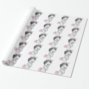 Pink Princess Baby Girl Wrapping Paper Geschenkpapier