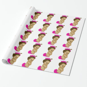 Pink Princess Baby Girl Wrapping Paper Geschenkpapier